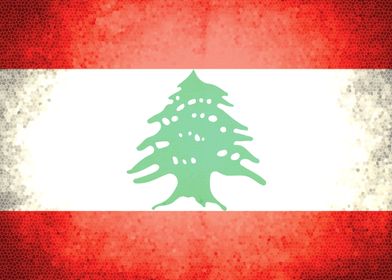 Lebanon vintage flag