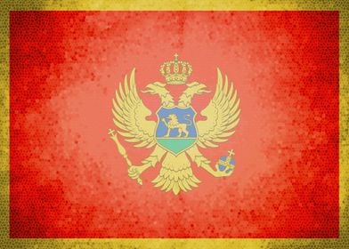 Montenegro vintage flag