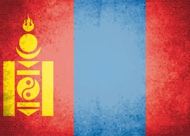 Mongolia vintage flag