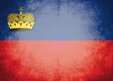 Liechtenstein vintage flag