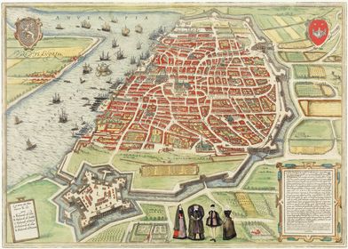 Vintage Map of Antwerp