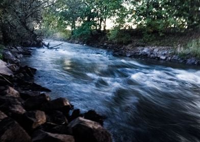 The flowing river