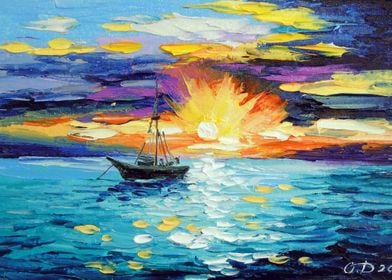 Sailboat at dawn
