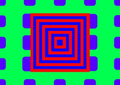 Red  Blue Squares on Green