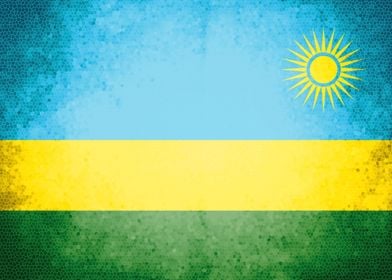 Rwanda vintage flag