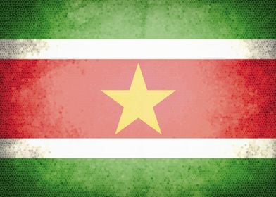 Suriname vintage flag