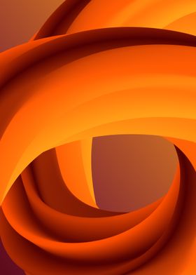 Abstract 3d orange flow