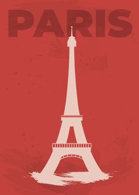 Eiffel Paris city poster 