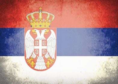 Serbia vintage flag