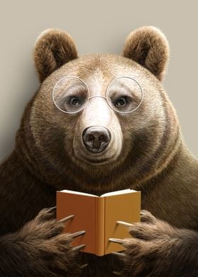 BEAR READING A BOOK
