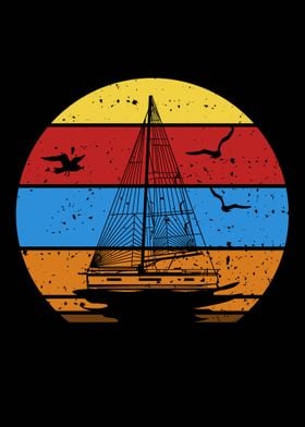 Sailing Boat Retro Sailor