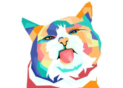 cat cute wpap pop art