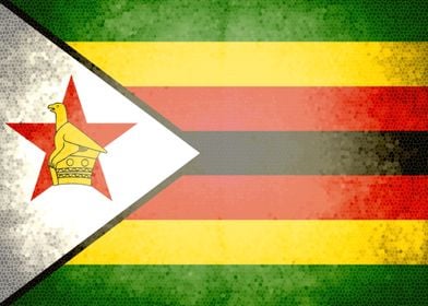 Zimbabwe vintage flag