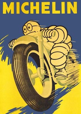 Michelin Vintage Motorcycle Poster