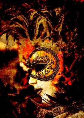 Mask Red Feathers