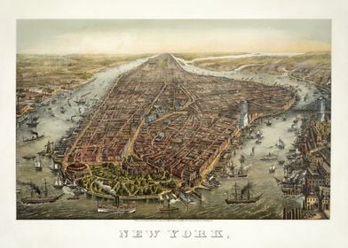 Vintage map of New York