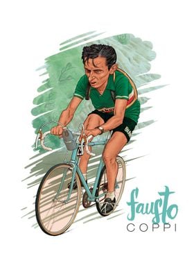 Fausto Coppi 1952 Bianchi Team A4 poster Campagnolo Super Record C 