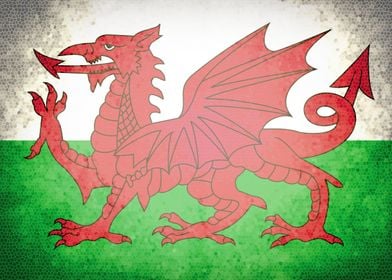 Wales vintage flag