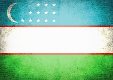 Uzbekistan vintage flag