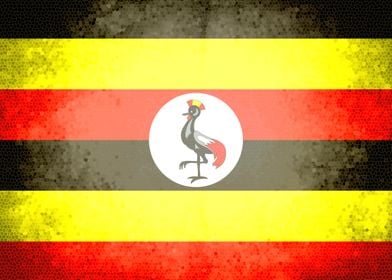 Uganda vintage flag