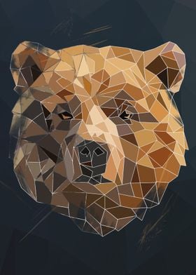 Bear Head Abstract Sketch