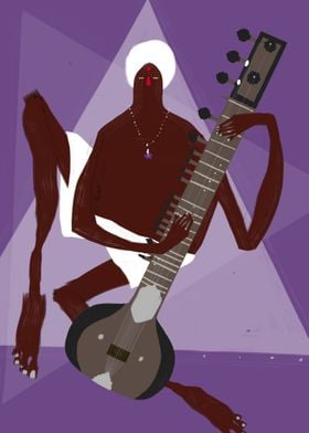 the lone sitar player