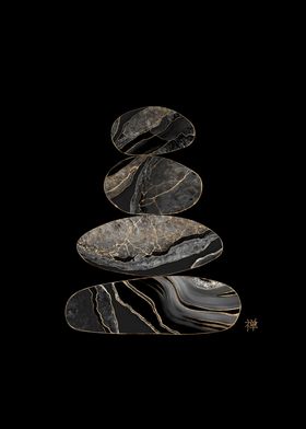 Zen Stones Black Marble 