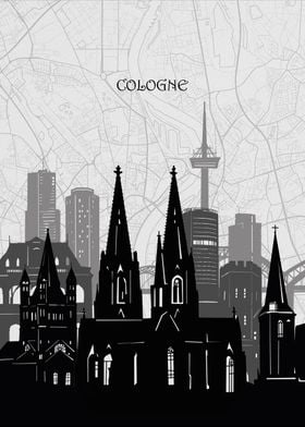 cologne cityscape map