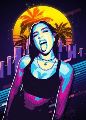 Dua Lipa retro poster