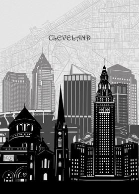 cleveland cityscape map