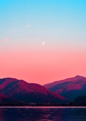 Ocean Mountains And Sky