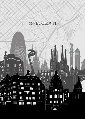 barcelona cityscape map