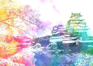 Himeji Castle Water Color