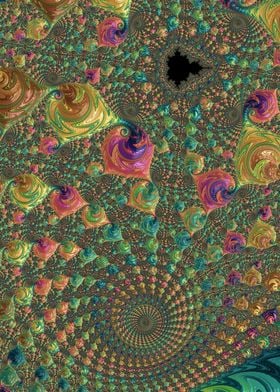 Jewel Tone Spiral Fractal