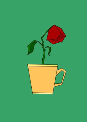 rose in cup