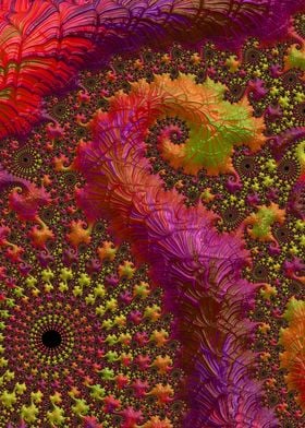 Colorful Spiraling Fractal