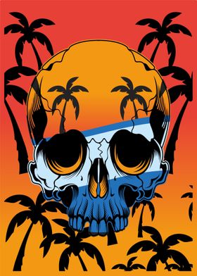 Skull Summer and beach