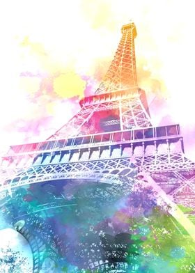 Eiffel Tower Colorfull