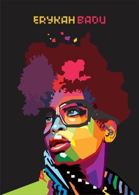 Erykah Badu Pop Art WPAP