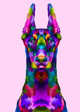 stylized doberman