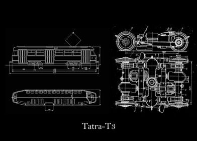 Tatra T3 train blueprint