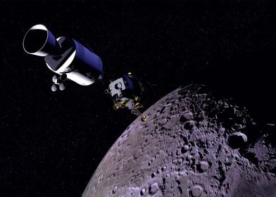 Spacecraft landing moon