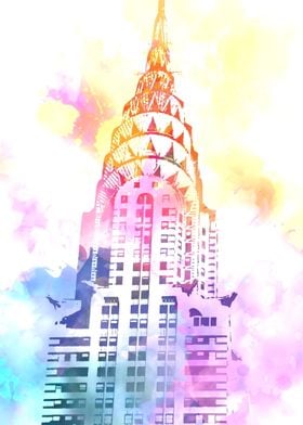 Chrysler Building Colorful