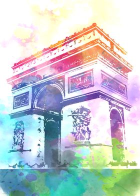 Arc De Triomphe Watercolor