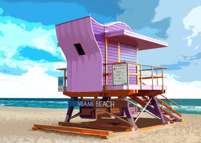 Purple Miami Beach Hut