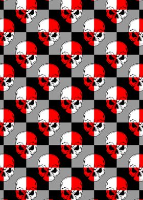 pattern skull red white