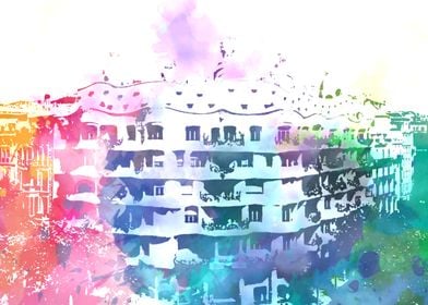 Casa Mila Watercolor