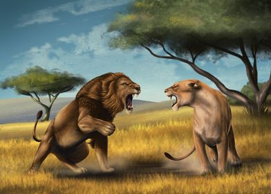 Lions brawl