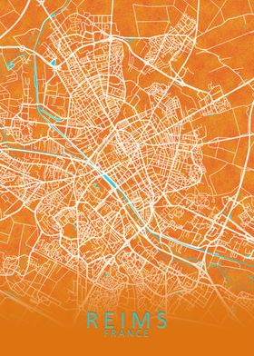 Reims France City Map 