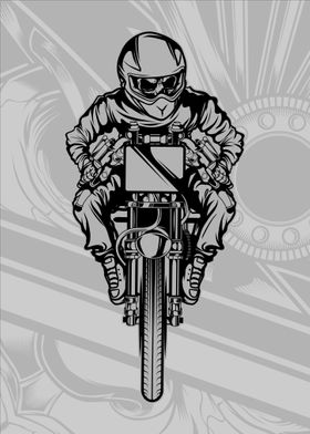 skull motorcycle racing